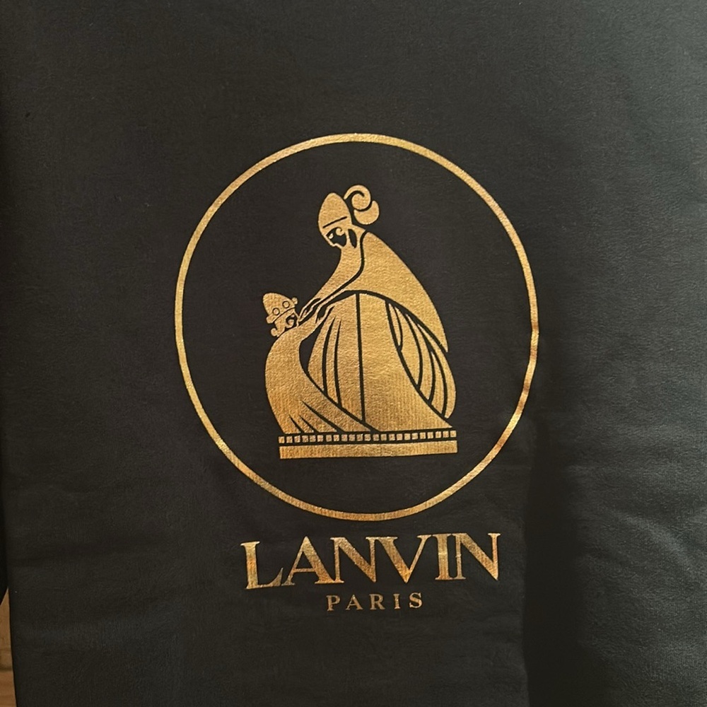 πNWT AUTHENTIC LANVIN mother and child logo small black and gold - Picture 4 of 11